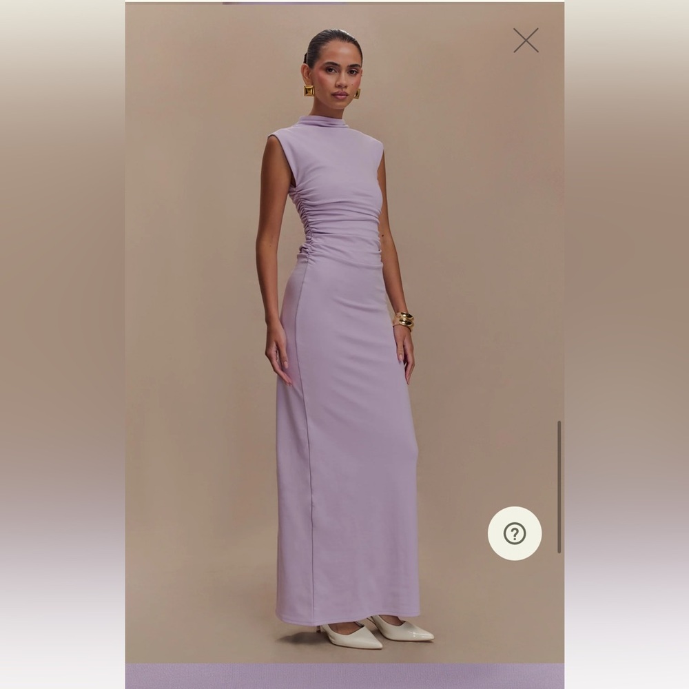 High Neck Lavender Sleeveless Maxi Dress